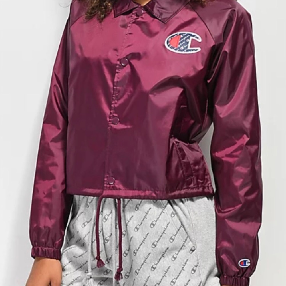 Burgundy crop champion windbreaker